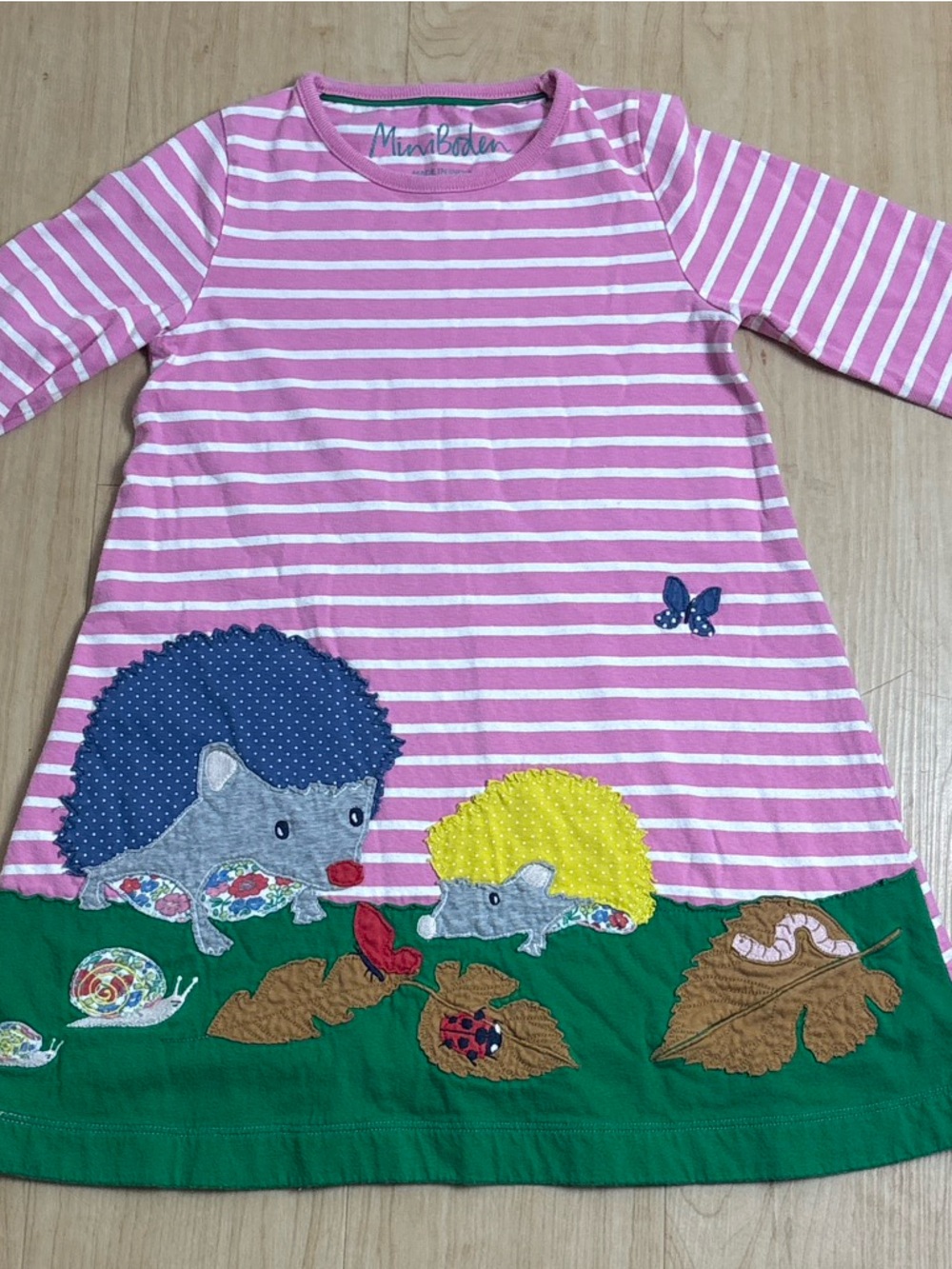 Mini Boden Pink and White Striped Kids Pajama Top